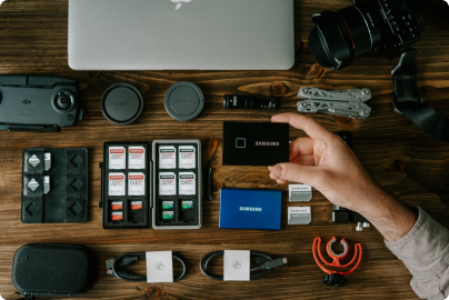 It is an image of many electronic accesories